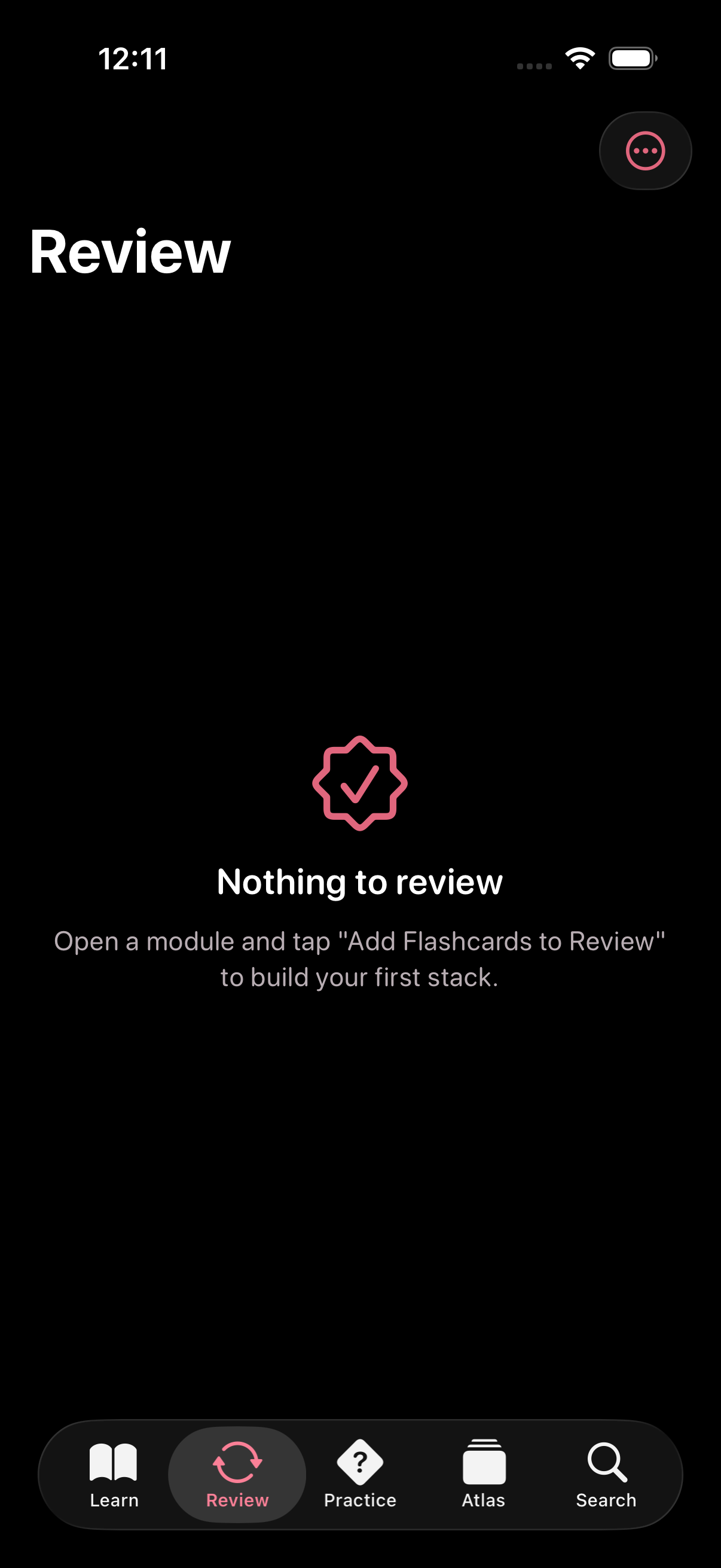 ViviCell Review screen: a flashcard with grade buttons Again, Hard, Good, Easy